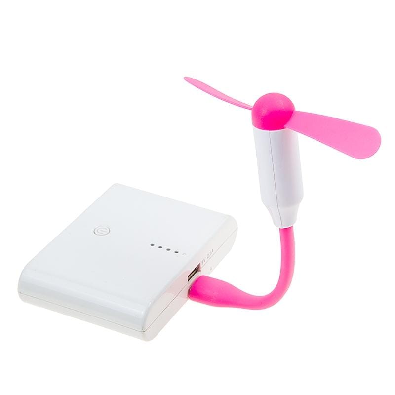 Flexible Mini Flexible USB Powered 2-Blade Portable Bamboo Dragonfly Mini USB Fan (Pink)