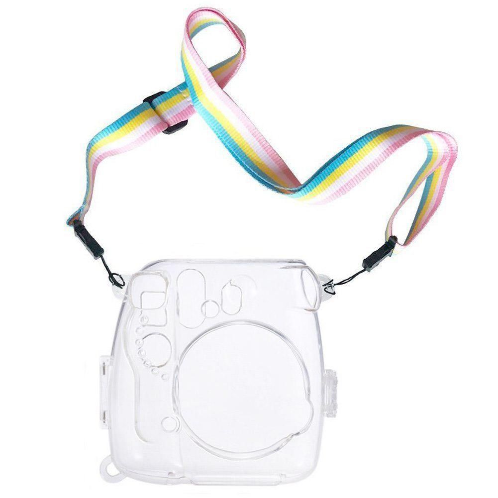 Protective Crystal Shell Case with Strap for FUJIFILM instax mini 9 / mini 8+ / mini 8 (Transparent)
