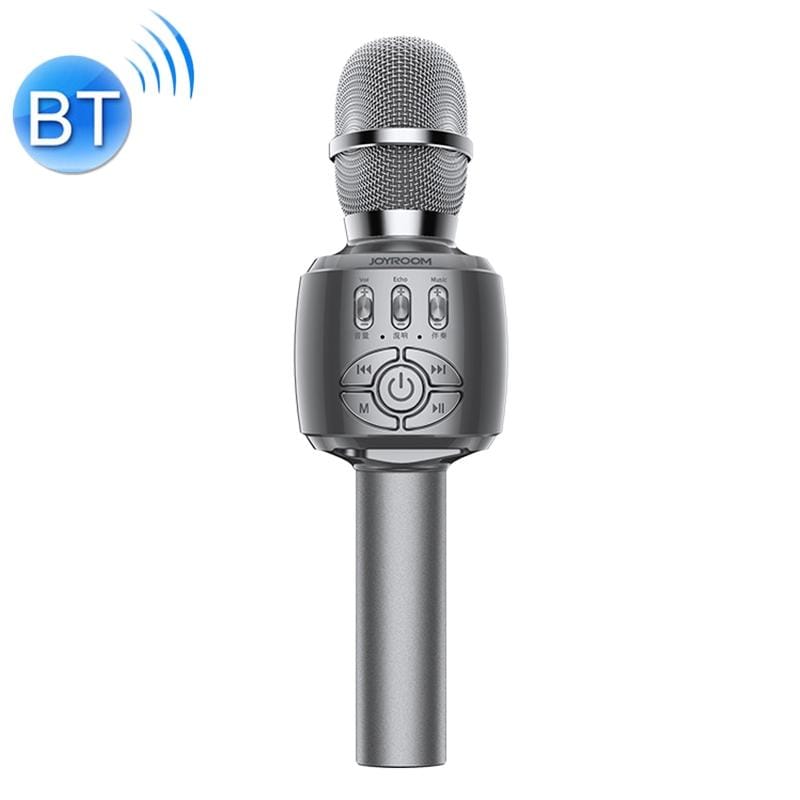 JOYROOM JR-MC2 Wireless Bluetooth External K Song Capacitive Microphone, Supports TF Card & 3.5mm Jack (Dark Gray)