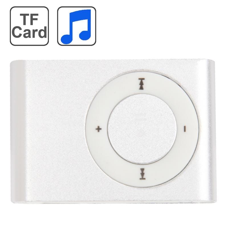 TF Card Slot MP3 Player with Metal Clip (Silver)