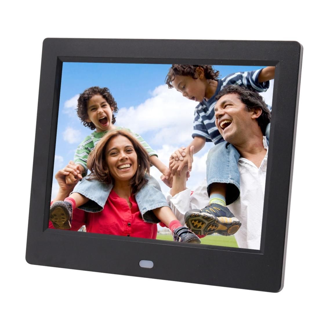 AC 100-240V 8 inch TFT Screen Digital Photo Frame with Holder & Remote Control, Support USB / SD Card Input (White)