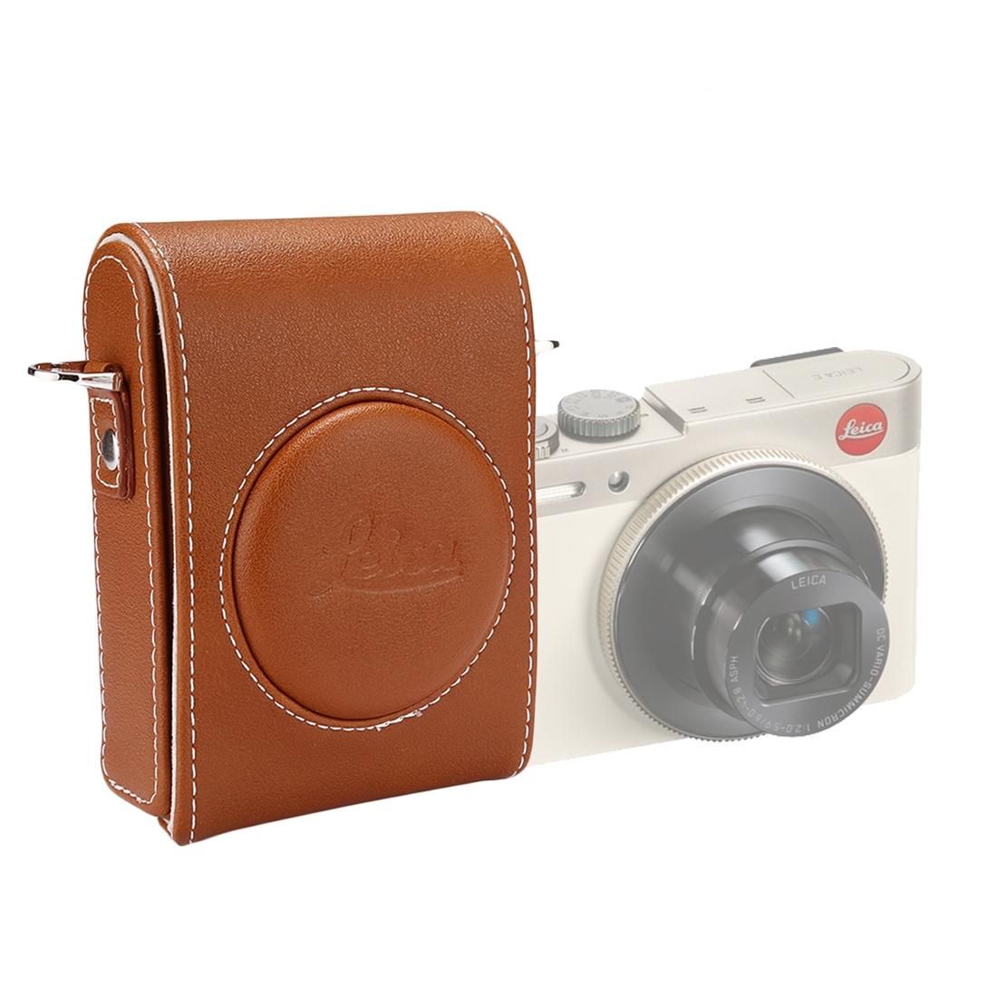 Full Body Camera PU Leather Case Bag with Strap for Leica C / Panasonic LF1 (Brown)
