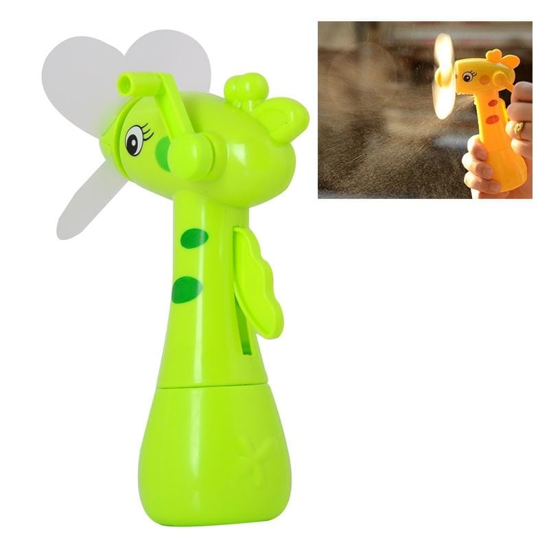 Deer Shape Hand-driven Mist Spray Fan (Green)