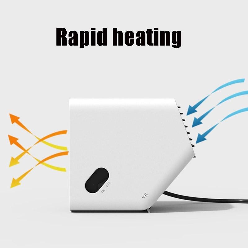 Home Office Small Mute Energy-Saving Quick-Heat Heater CN Plug (Business white)