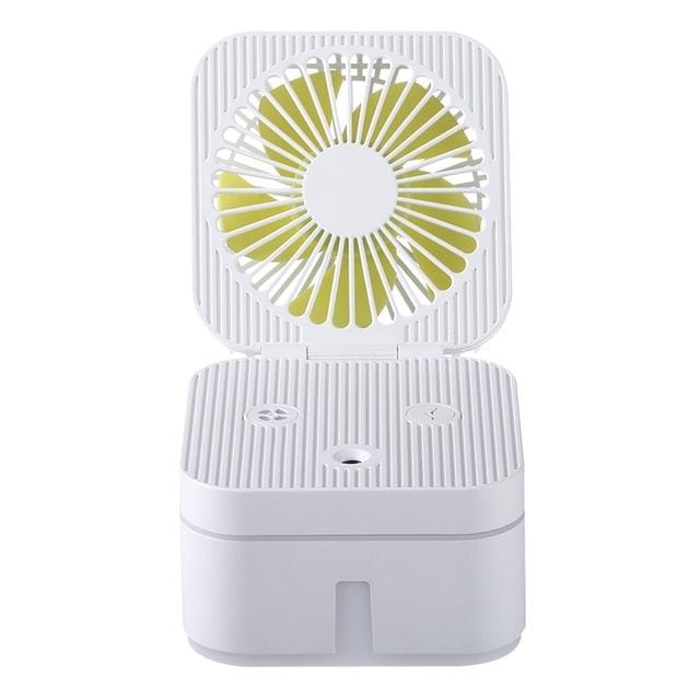 USB Small Fan Rubik Cube Humidifier (White)