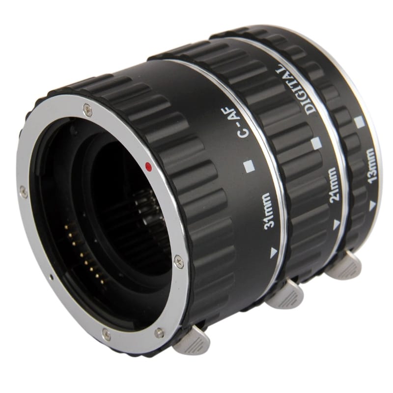 Auto Macro Extension Tube Set for Canon DSLR, Material: ABS + Aluminum Alloy (Black)