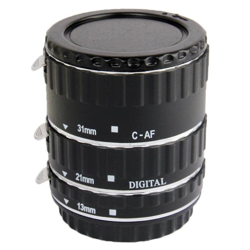 Auto Macro Extension Tube Set for Canon DSLR, Material: Copper (Black)