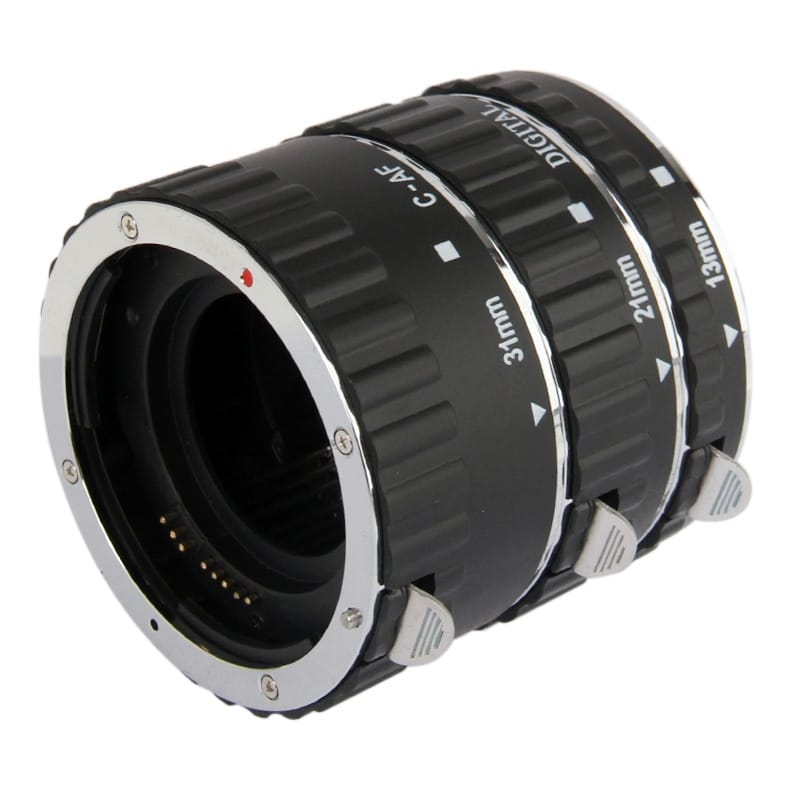 Auto Macro Extension Tube Set for Canon DSLR, Material: Copper (Black)