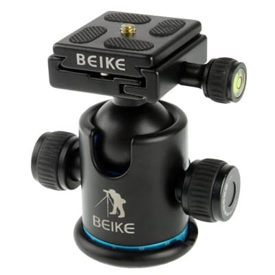 BK-03A Aluminum Alloy Tripod Ball Head with Quick Release Plate (Black)