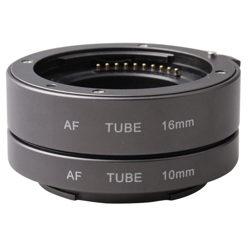 DEBO S-J Metal Auto Focus Macro Extension Tube Ring for Sony, 16mm Ring + 10mm Ring (Grey)