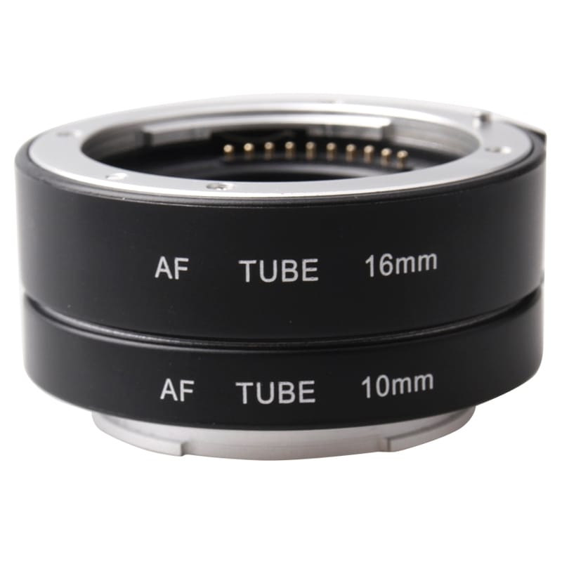 DEBO S-J Metal Auto Focus Macro Extension Tube Ring for Sony, 16mm Ring + 10mm Ring (Silver)