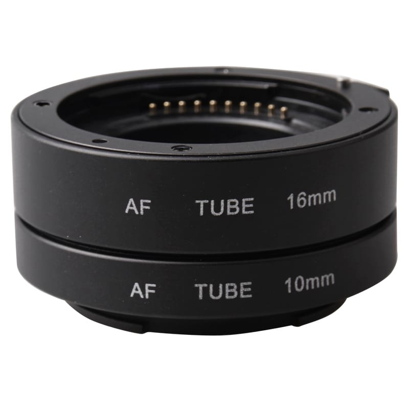 DEBO S-S Plastic Auto Focus Macro Extension Tube Ring for Sony, 16mm Ring + 10mm Ring (Black)