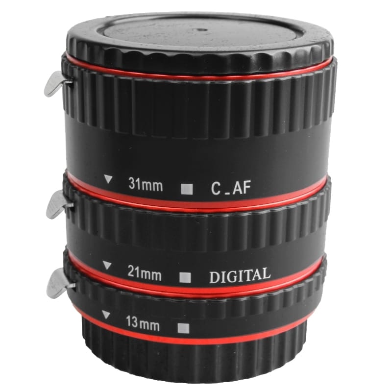 DEBO-C-L 3 Rings Macro Extension Tube Set for Canon EOS EF / EF-S Lens (Red)