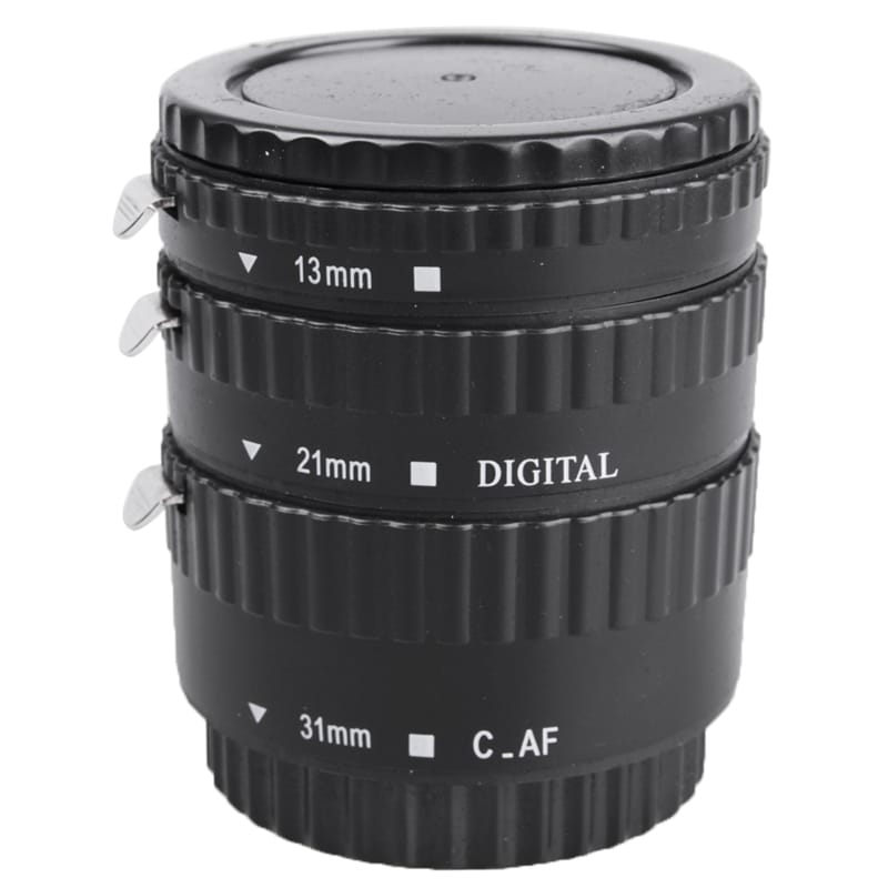 DEBO-C-S 3 Rings Macro Extension Plastic Tube Set for Canon EOS EF / EF-S Lens (Black)
