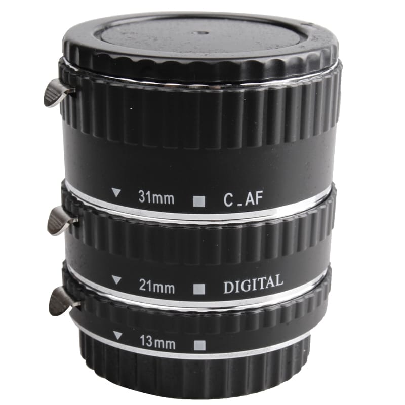 DEBO-C-S 3 Rings Macro Extension Copper Tube Set for Canon EOS EF / EF-S Lens (Black)