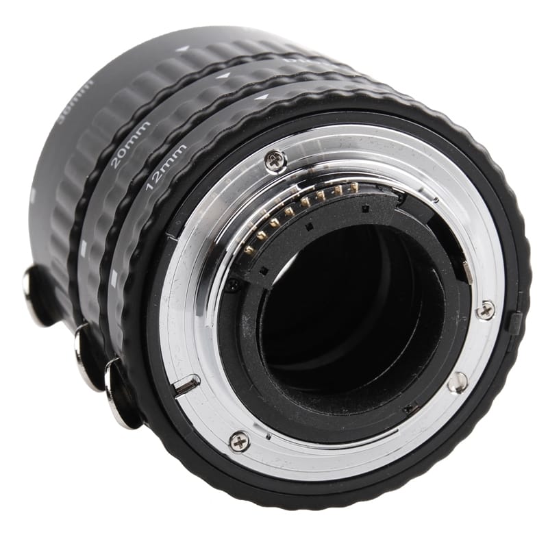 3 Rings Macro Extension Copper Tube Set for Nikon All Lens 12mm + 20mm + 36mm Ring (Black)