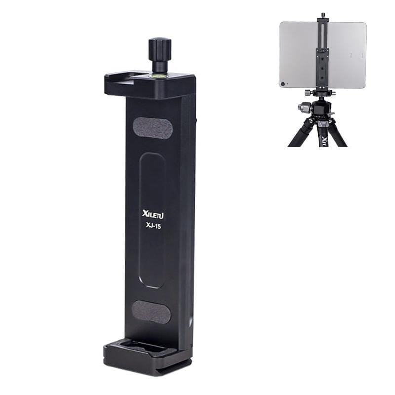 Xiletu Xj15 Live Broadcast Desktop Full Metal Tripod Mount Tablet Pc Phone Clamp With 1/4 Inch Screw Holes & Cold Shoe Base (Black)