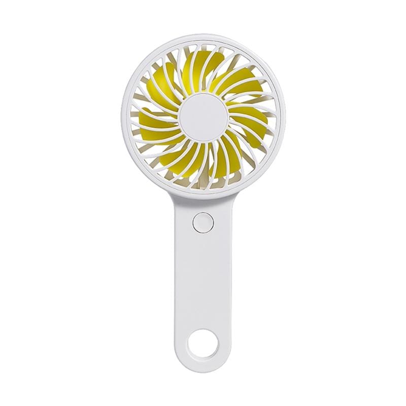 HTL-06 1-3W USB Interface 3-speed Control Rechargeable Portable Ultra-thin Handheld Fan with Lanyard (White)