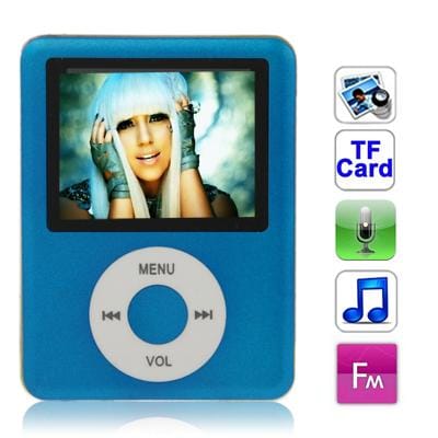 1.8 inch TFT Screen MP4 Player with TF Card Slot, Support Recorder, FM Radio, E-Book and Calendar (Baby Blue)