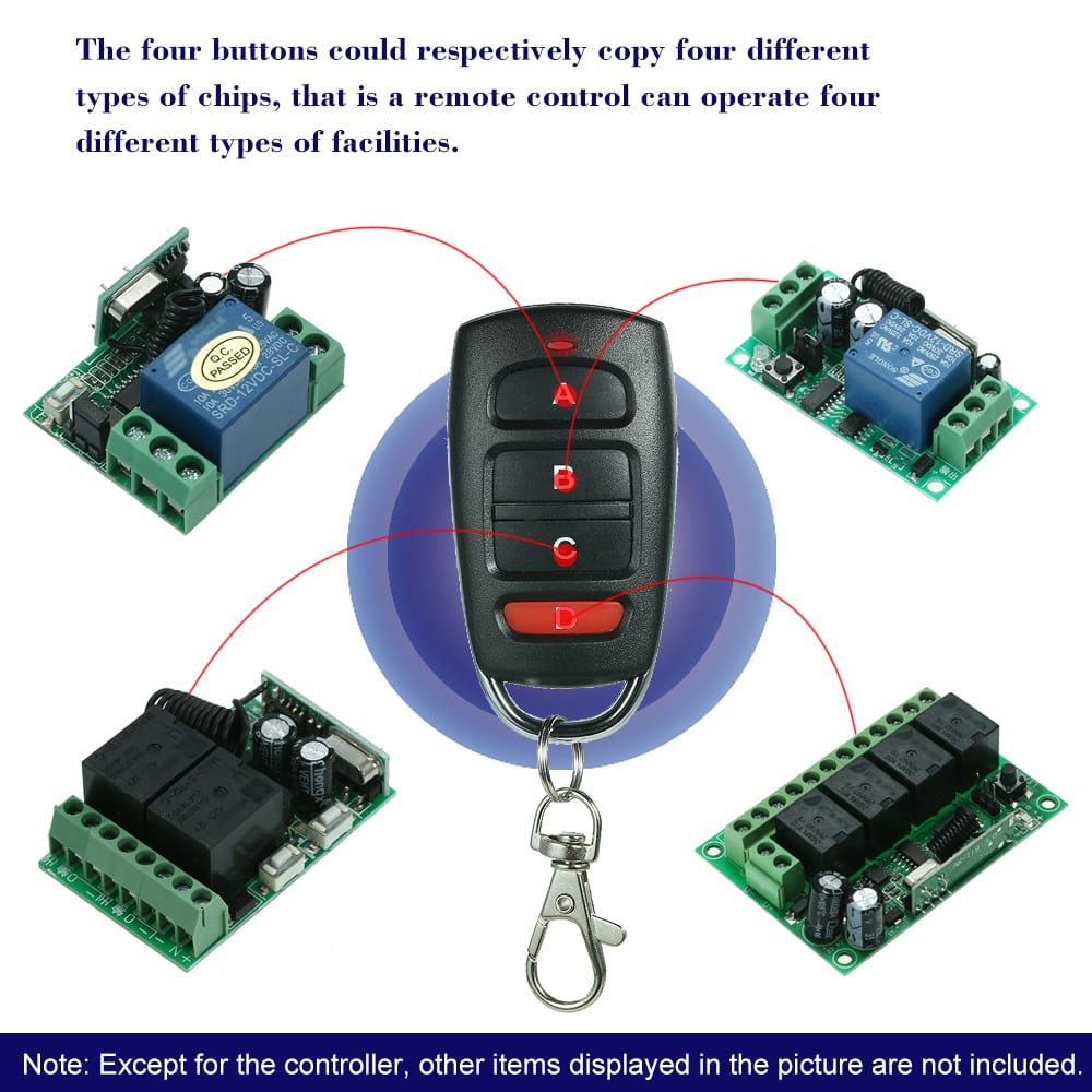 315MHz 4 Buttons Touch Switch Copying Transmitter Cloning