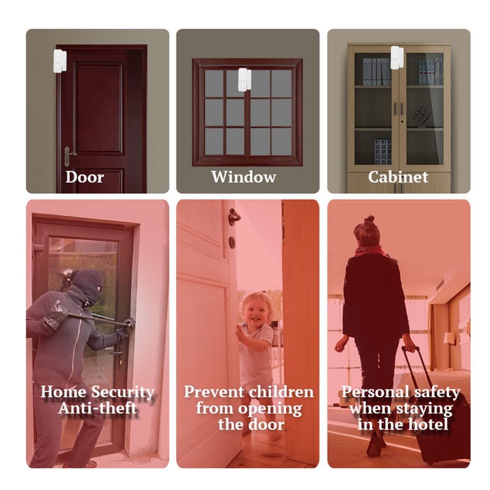 433Mhz Wireless Magnetic Door Sensor Door Window Alarm Home