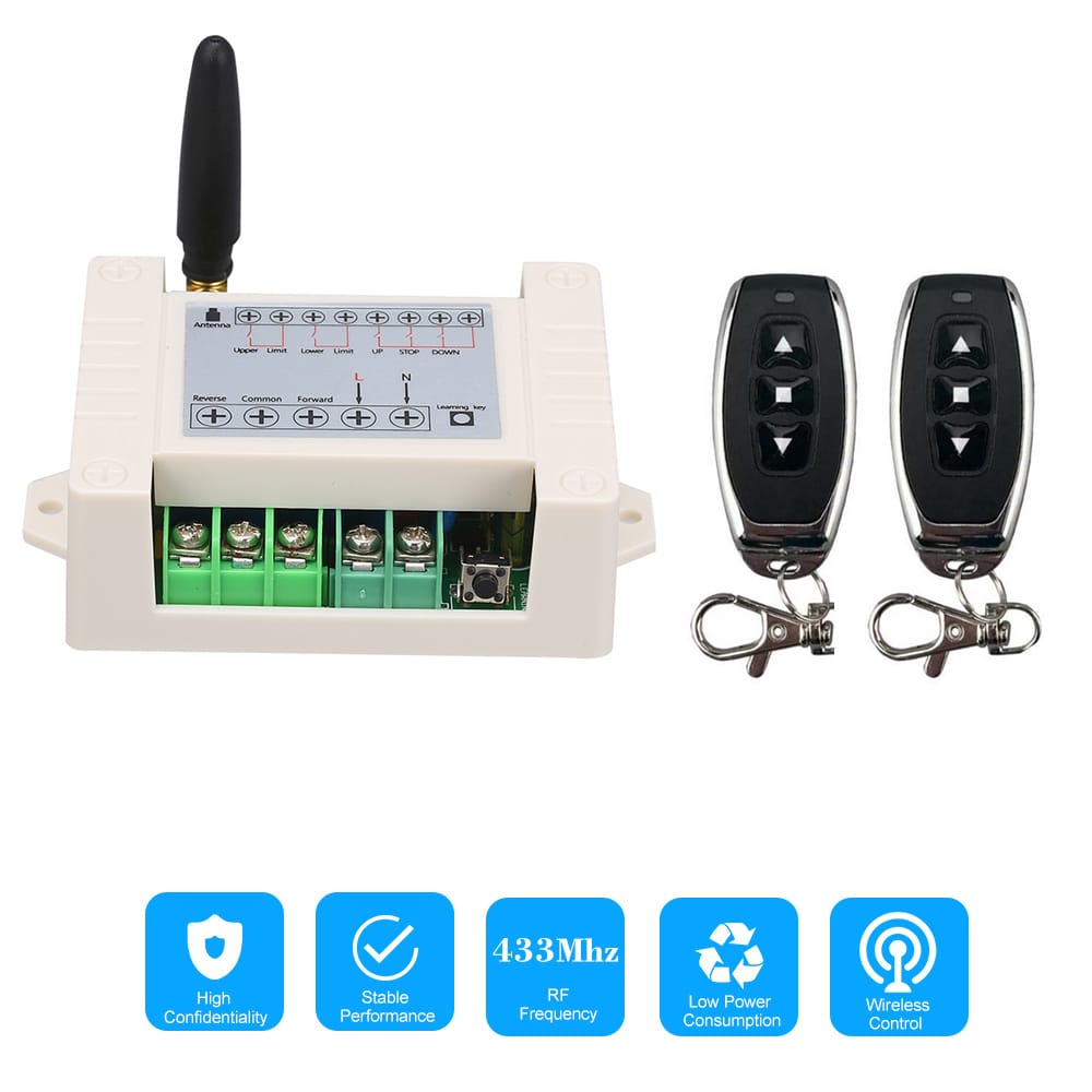 AC85-250V 10A 2CH 433Mhz Motor Remote Control Switch Motor - 2