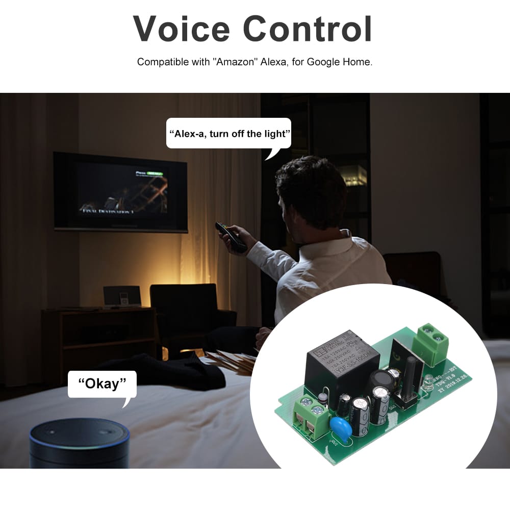 Tuya WiFi Smart Switch 10A/2200W Wireless Remote Switch