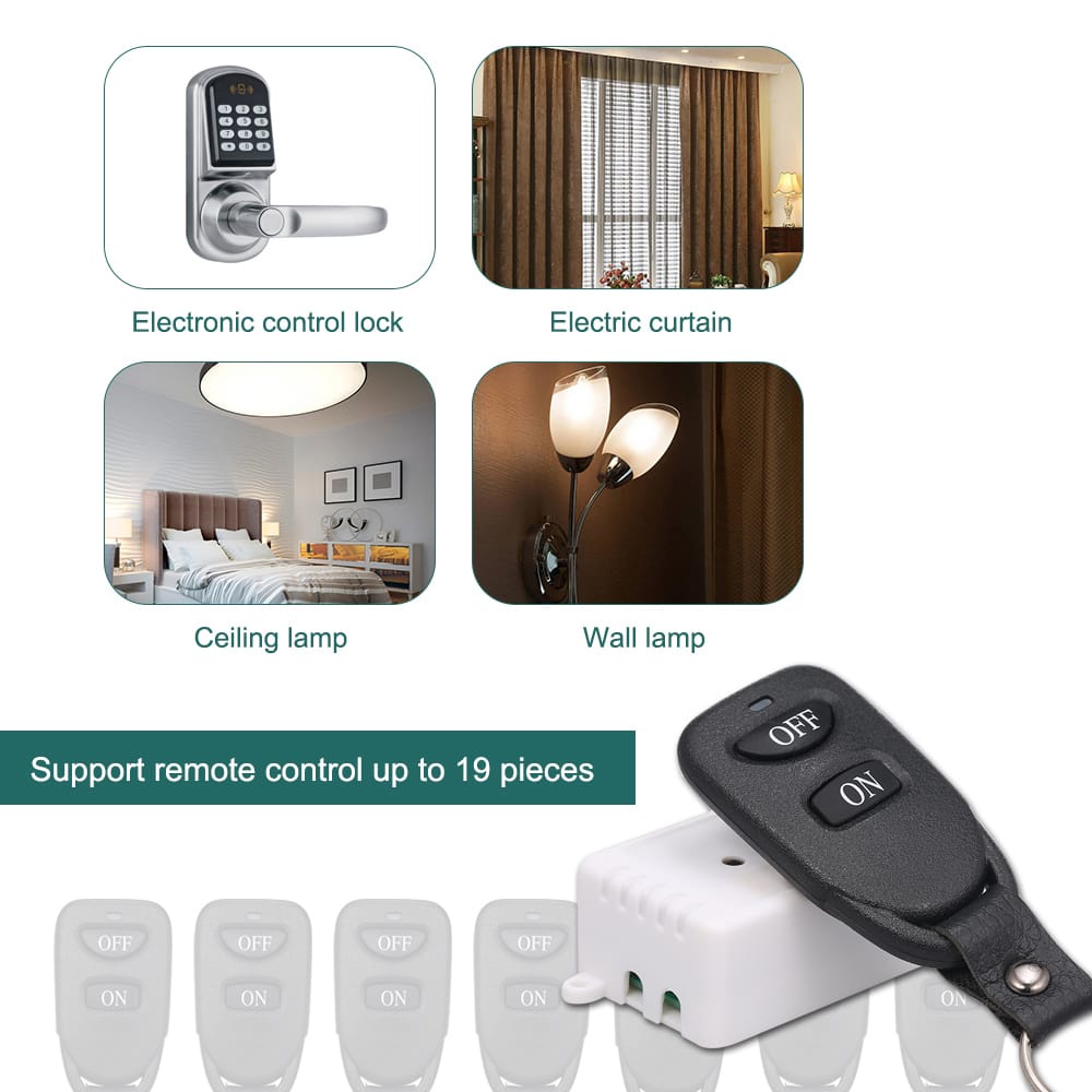 Smart Home 433Mhz AC85-220V 1CH Wireless Remote Switch Relay - 1