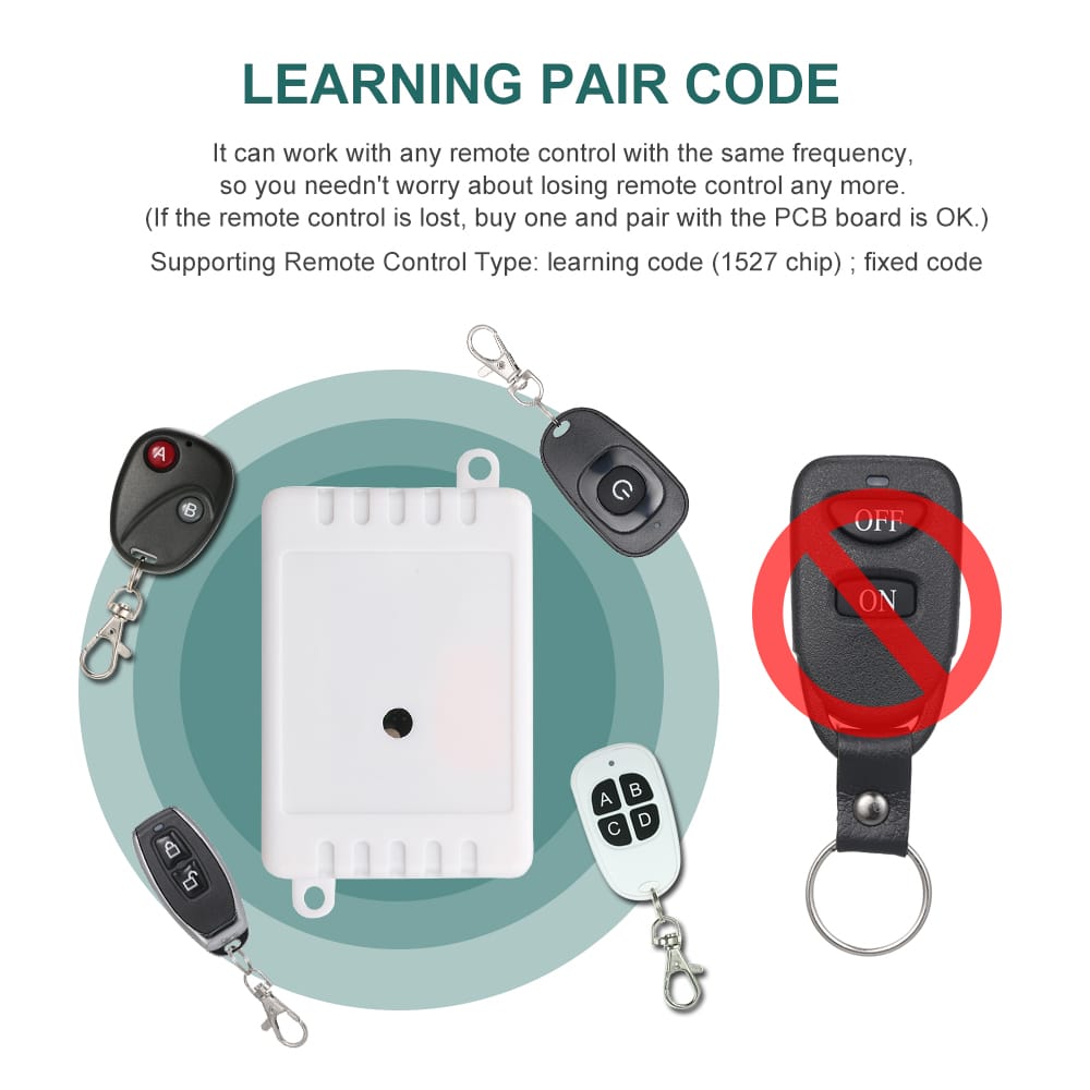 Smart Home 433Mhz AC85-220V 1CH Wireless Remote Switch Relay - 1