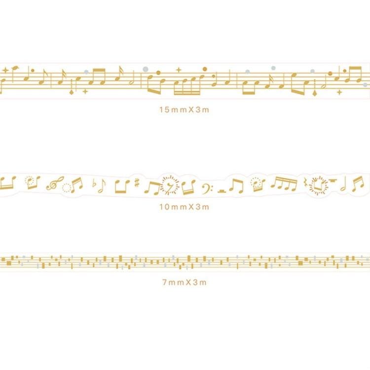 3 PCS / Set Decorative Wallpaper Tape PET Scrapbooking Washitape Set Transparent Waterproof Stickers (Music Series)