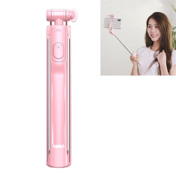 CYKE A19 Multifunction One-piece Wireless Bluetooth Selfie Stick with Single Fill light & Tripod & Remote Control, Maximum Stretching Length: 160cm (Pink)
