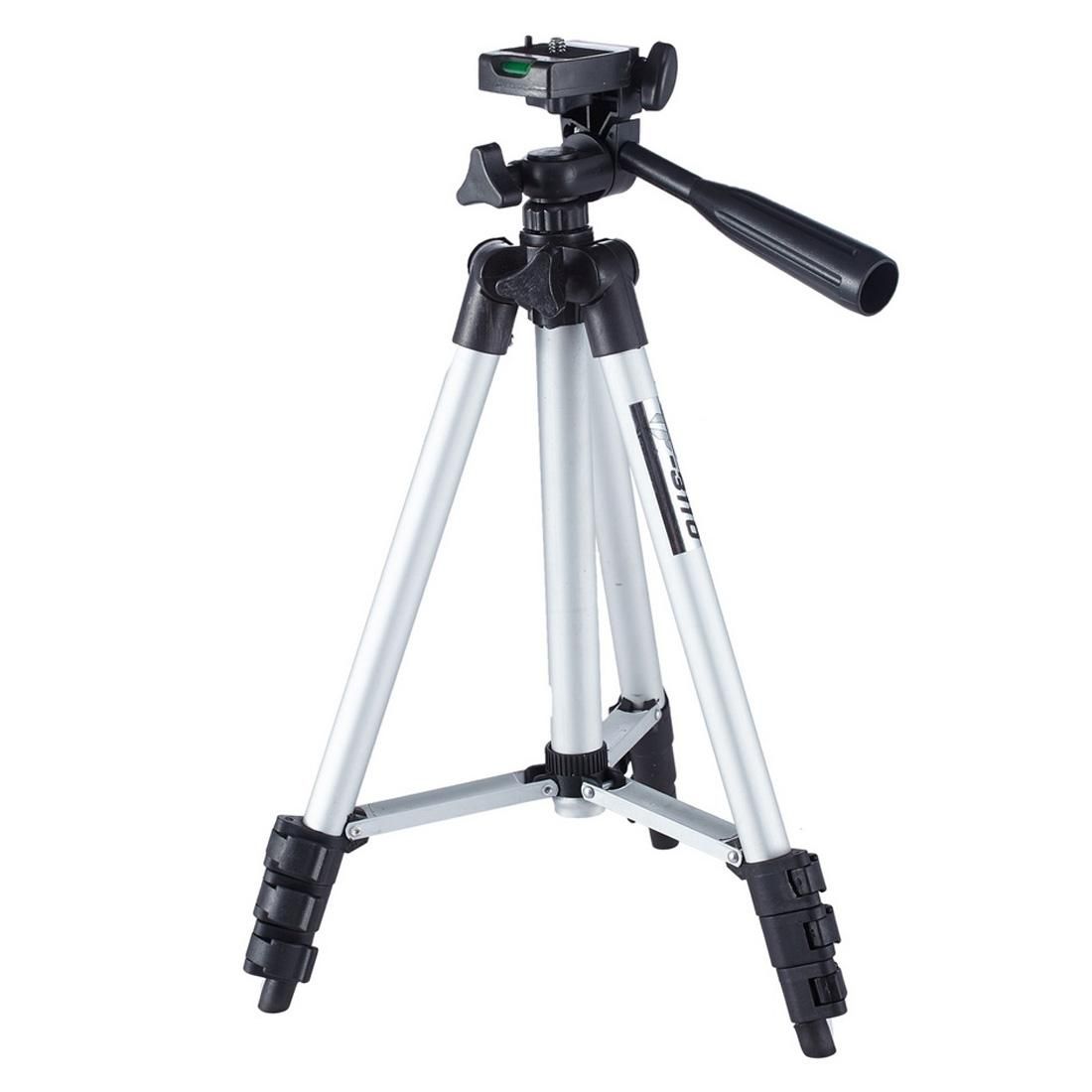 Live Broadcast Tripod 4-Section Folding Legs Aluminum Alloy Tripod Mount with U-Shape Three-Dimensional Tripod Head for DSLR & Digital Camera, Adjustable Height: 35-106cm