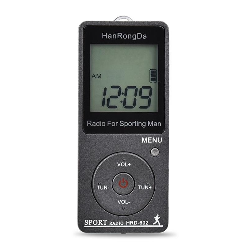 HRD-602 Digital Display FM AM Mini Sports Radio with Step Counting Function (White)