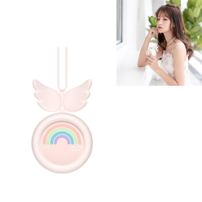USB Charging Fan Brushless Hanging Neck Mini Sling Lazy Fan (Pink)
