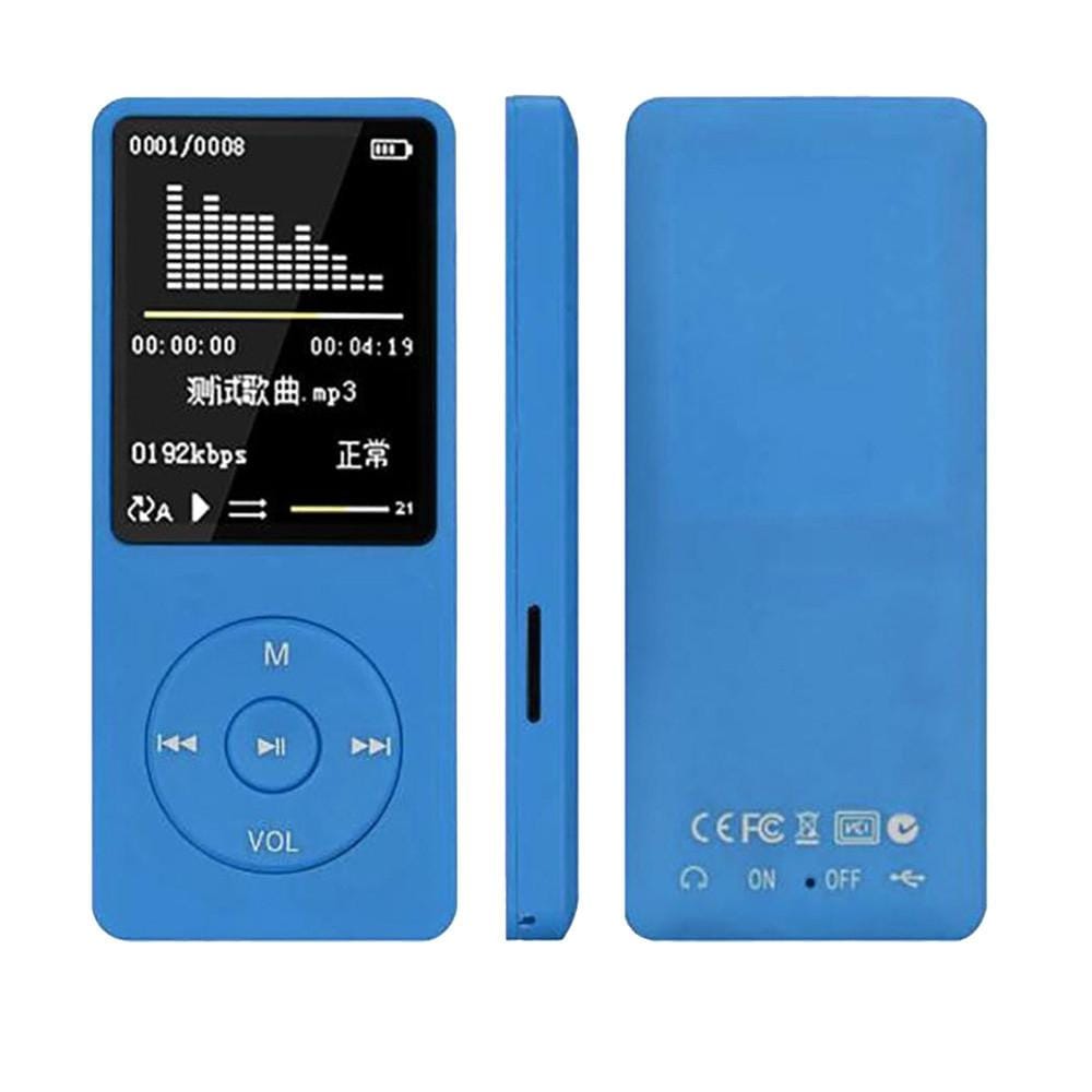 Fashion Portable LCD Screen FM Radio Video Games Movie MP3 MP4 Player Mini Walkman, Memory Capacity:4GB (Blue)