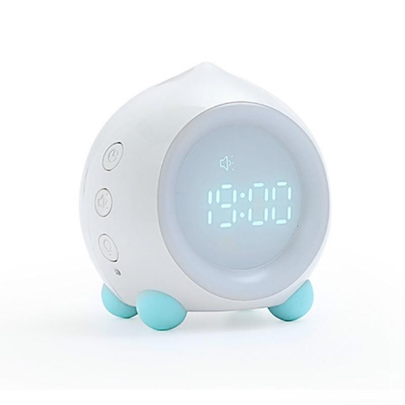 Creative Cartoon Peach Smart Alarm Clock Multifunctional Children Sleep with Luminous Electronic Clock, Style:Bluetooth (Blue)