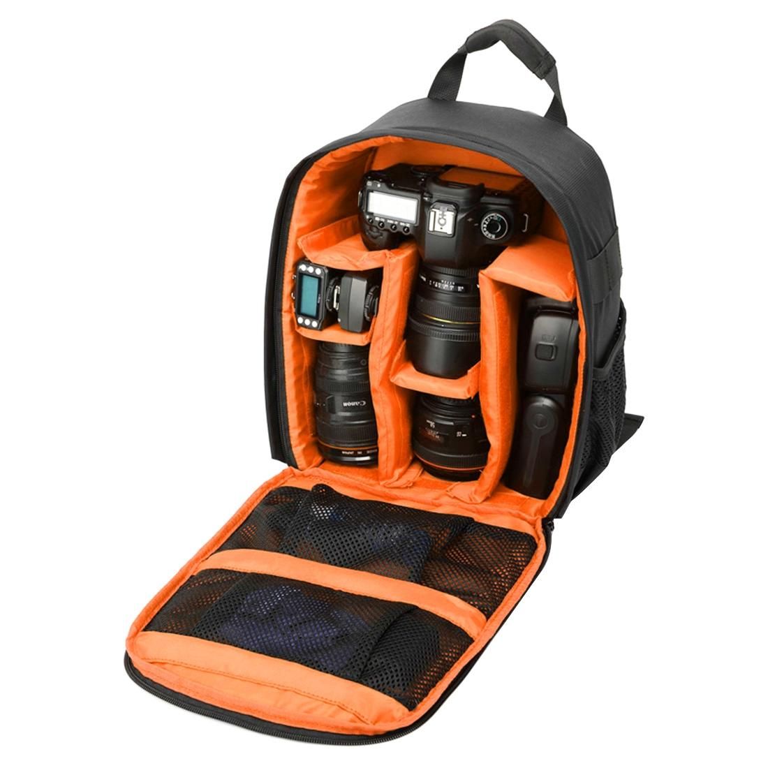 DL-B027 Portable Waterproof Scratch-proof Outdoor Sports Backpack SLR Camera Bag Phone Bag for GoPro, SJCAM, Nikon, Canon, Xiaomi Xiaoyi YI, iPad, Apple, Samsung, Huawei, Size: 27.5 * 12.5 * 34 cm (Orange)