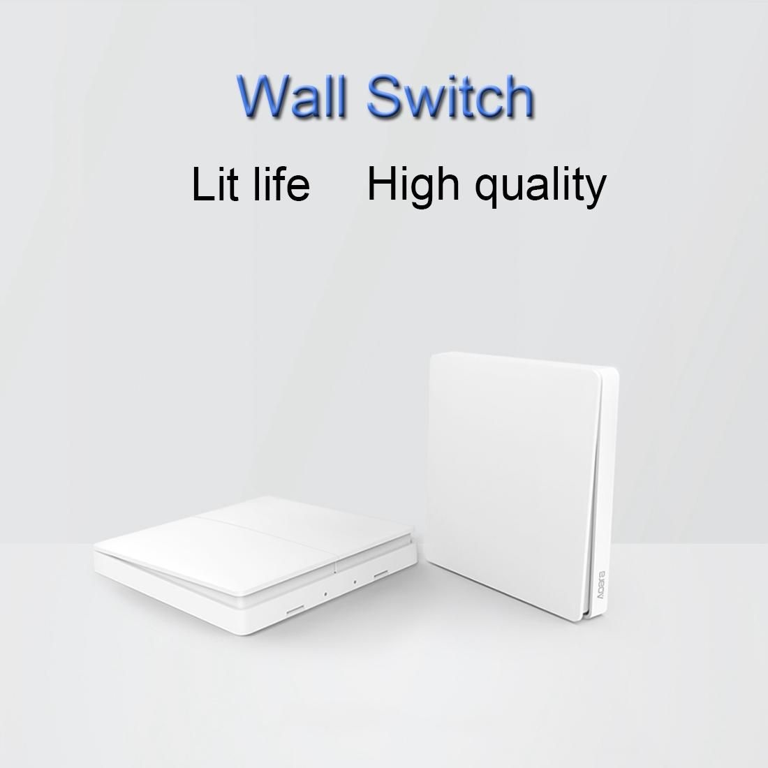 Original Xiaomi Aqara Smart Light Control Double Key Paste Wall style Wireless Switch, Work with Xiaomi Multifunctional Gateway Mihome APP Control (White)