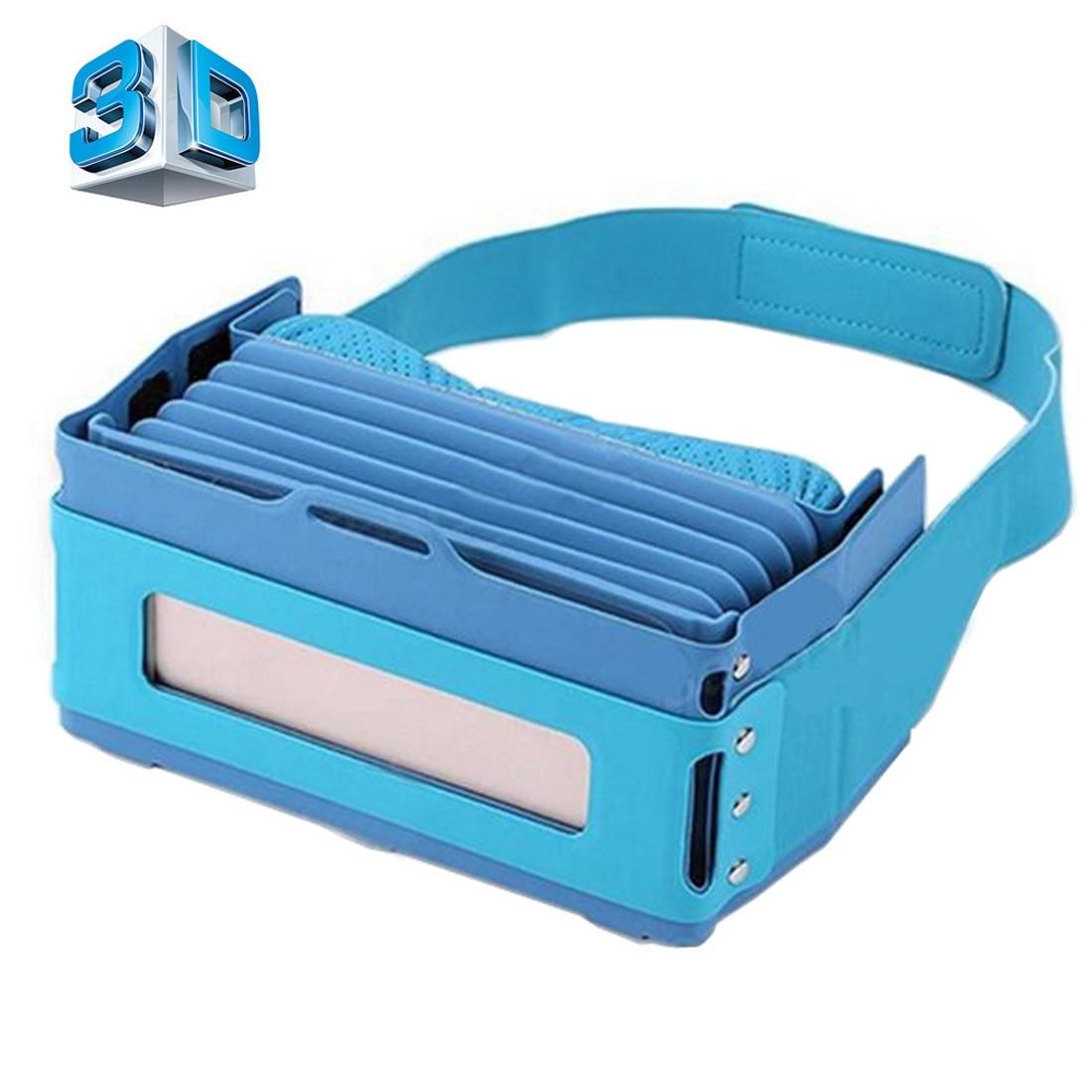 Focalmax Accordion Virtual Reality Glasses 3D VR Box Headset Glasses for Android & iOS Smart Phones Between 4.5 to 6.0 inch, Food-grade Silicone Material (Blue)