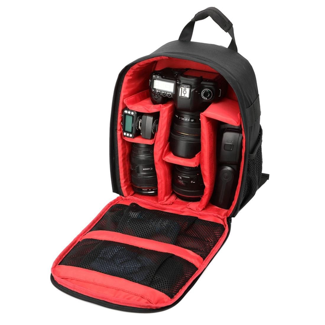 DL-B028 Portable Casual Style Waterproof Scratch-proof Outdoor Sports Backpack SLR Camera Bag Phone Bag for GoPro, SJCAM, Nikon, Canon, Xiaomi Xiaoyi YI, iPad, Apple, Samsung, Huawei, Size: 27.5 * 12.5 * 34 cm (Red)