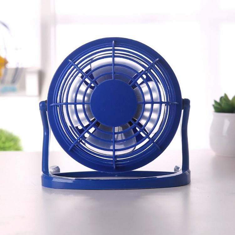 4 Inch USB Fan Silent Large Wind Plastic Small Fan (Blue)