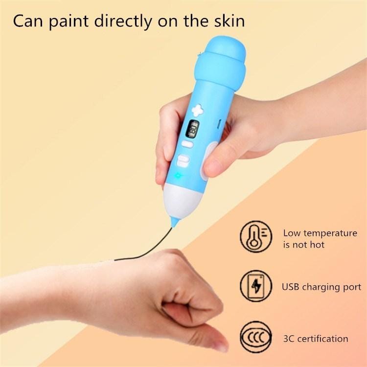 Low Temperature 3D Printing Pen Wireless Charging Printing Pen (Pink)