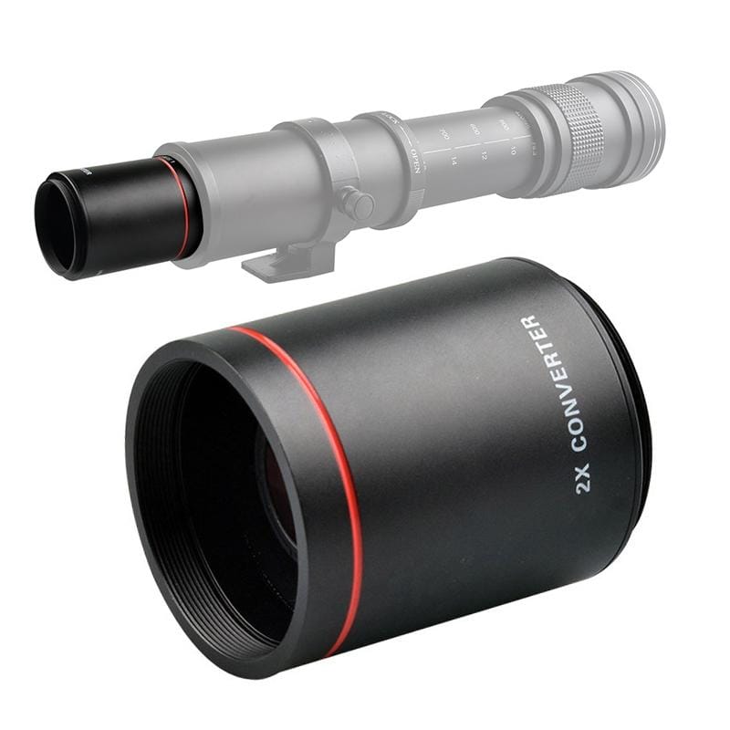 LIGHTDOW T2-Mount 2X Extender Converter Lens for Reentrant Telescope