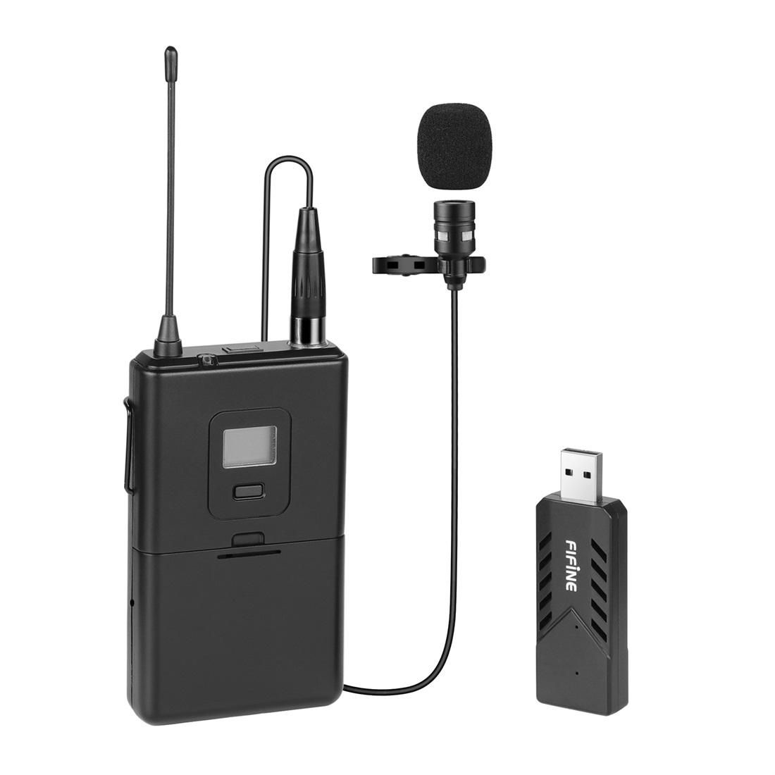 FIFINE K031 U Segment Wireless Lavalier Microphone for Live Broadcast, Show, KTV, etc, Compatible With Notebook, PC, Speaker, Headphone, iPad, iPhone, Galaxy, Huawei, Xiaomi, LG, HTC and Other Smart Phones