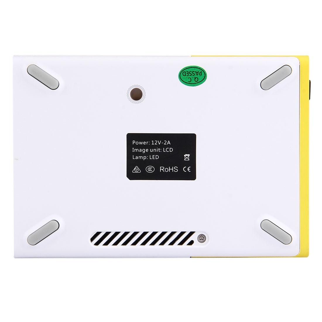 YG-300 0.8-2M 24-60 inches 400-600 Lumens LED Projector HD Home Theater with 3 in 1 Video Convert Cable & Remote Controller, Size: 12.6 x 8.6 x 4.6 cm, EU Plug