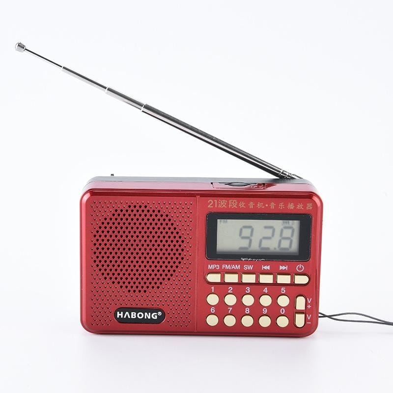 3 PCS HABONG KK-170 Portable 21 Bands FM/AM/SW Radio Rechargeable Radio Receiver Speaker, Support USB / TF Card / MP3 Music Player
