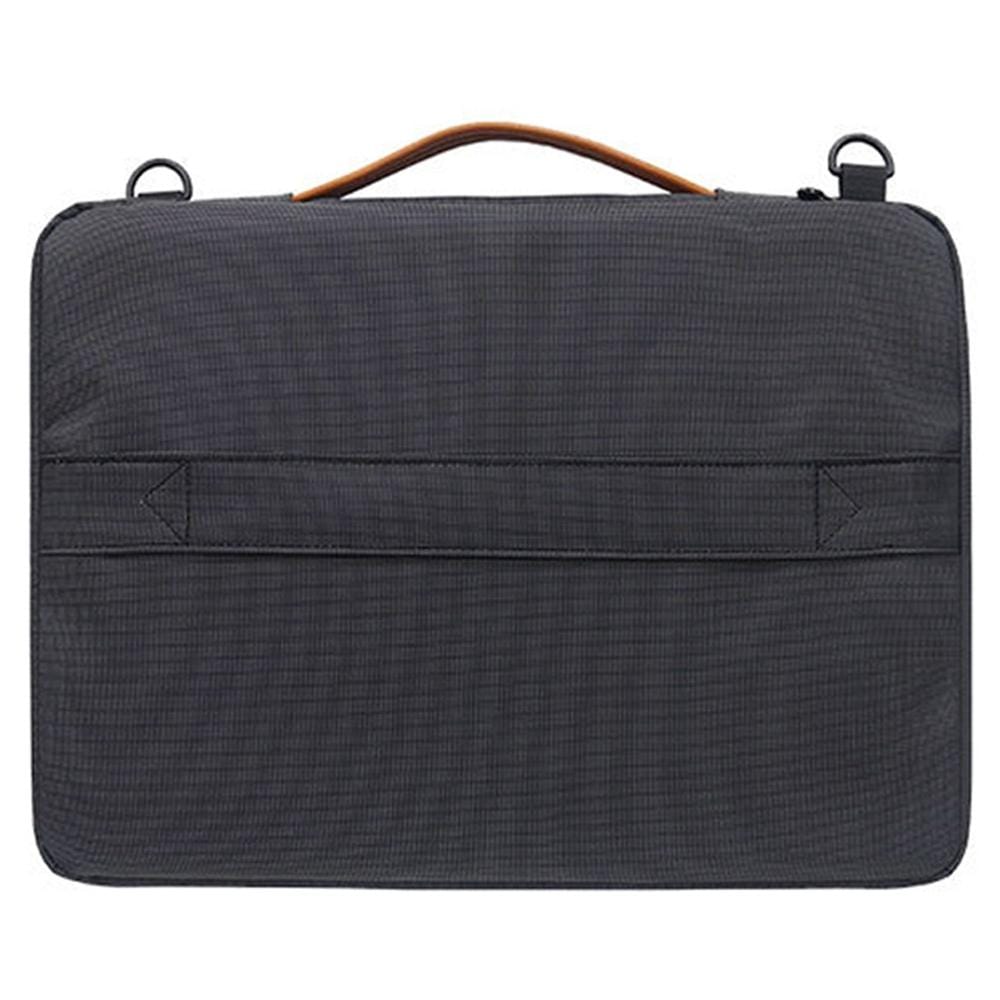 Nylon Waterproof Laptop Handbag Bag for 13-14 inch Laptops with Trunk Trolley Strap (Black)