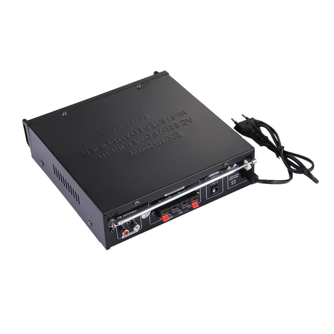 AK-901 Stereo Audio Karaoke Power Amplifier with Remote Control, Support SD Card / USB Flash Disk (Black)