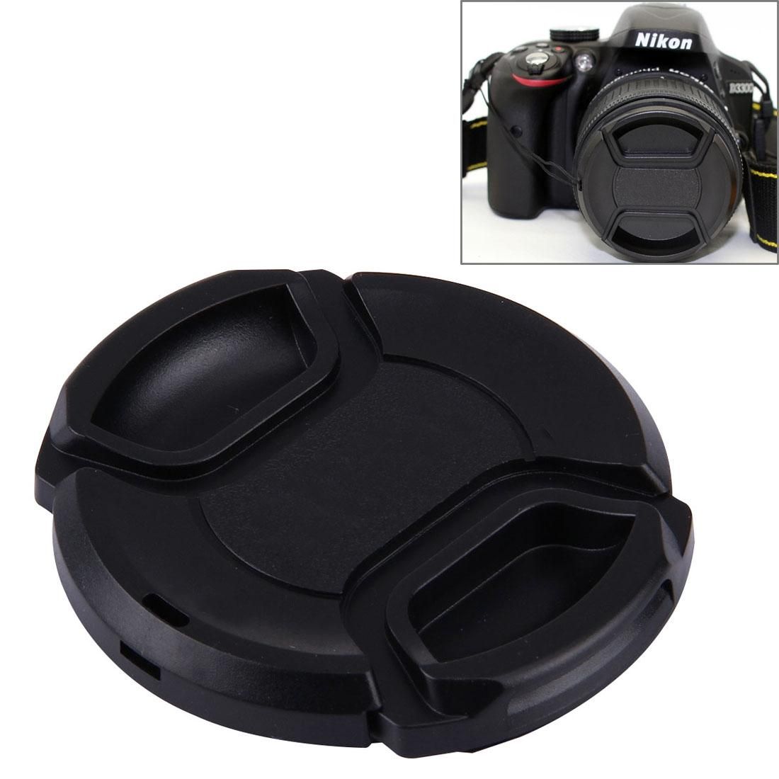52mm Center Pinch Camera Lens Cap for Nikon (Black)