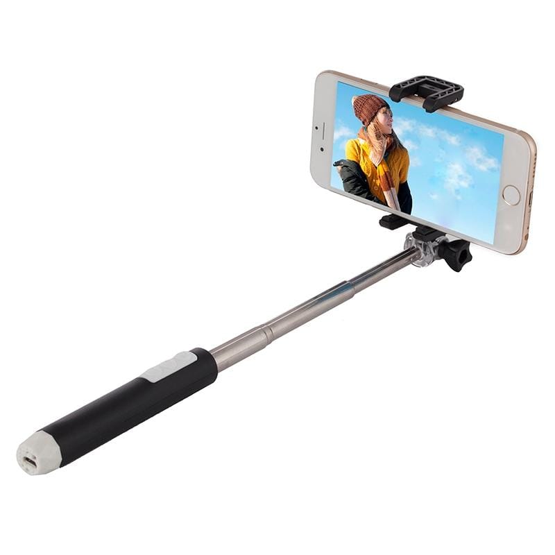 Portable RK-Mini2 Bluetooth Wireless Selfie Stick Monopod Folding Extendable Pocket Handheld Holder for iOS & Android Phone, Folded Length: 13.4cm, Max Extension Length: 73.0cm, Bluetooth Distance: 10m (Black)